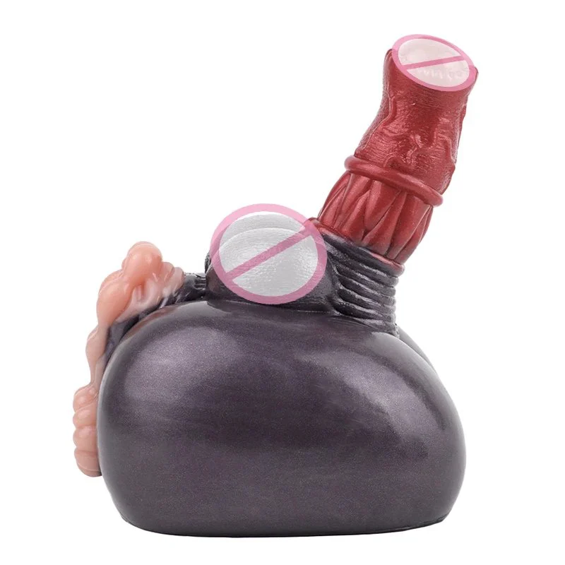 Silicone Male Masturbator With Lifelike Animal Horse Dildo for Men Women Soft Stretchy Pocket Pussy Stroker SexToy
