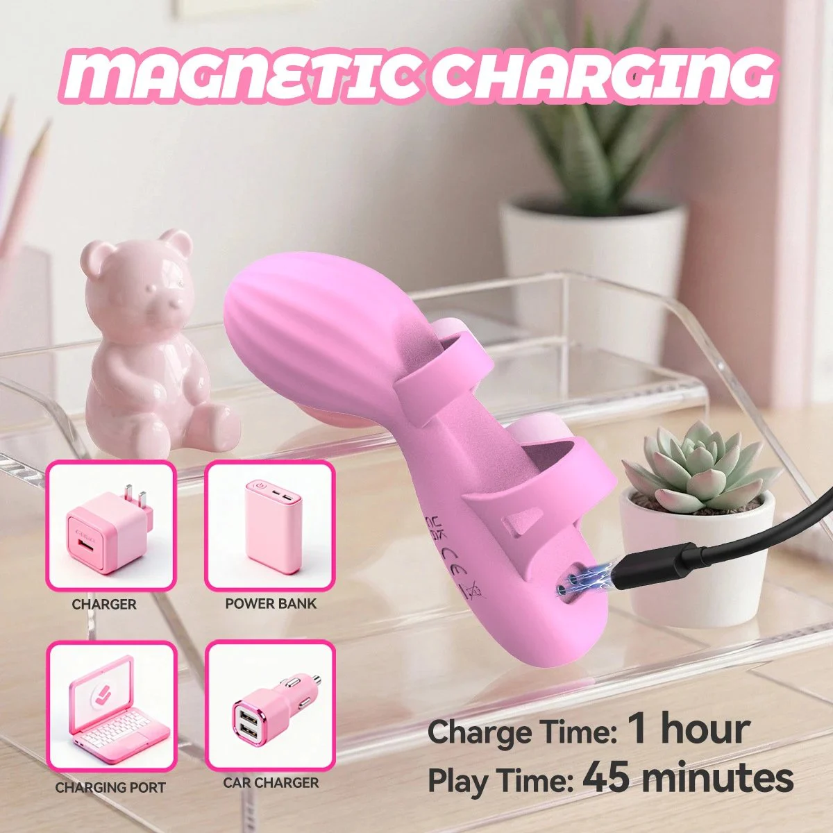 10 Speed Massage Silicone G Spot Dildo Vibrator with Waterproof USB Rechargeable Eco-Friendly Features for Women