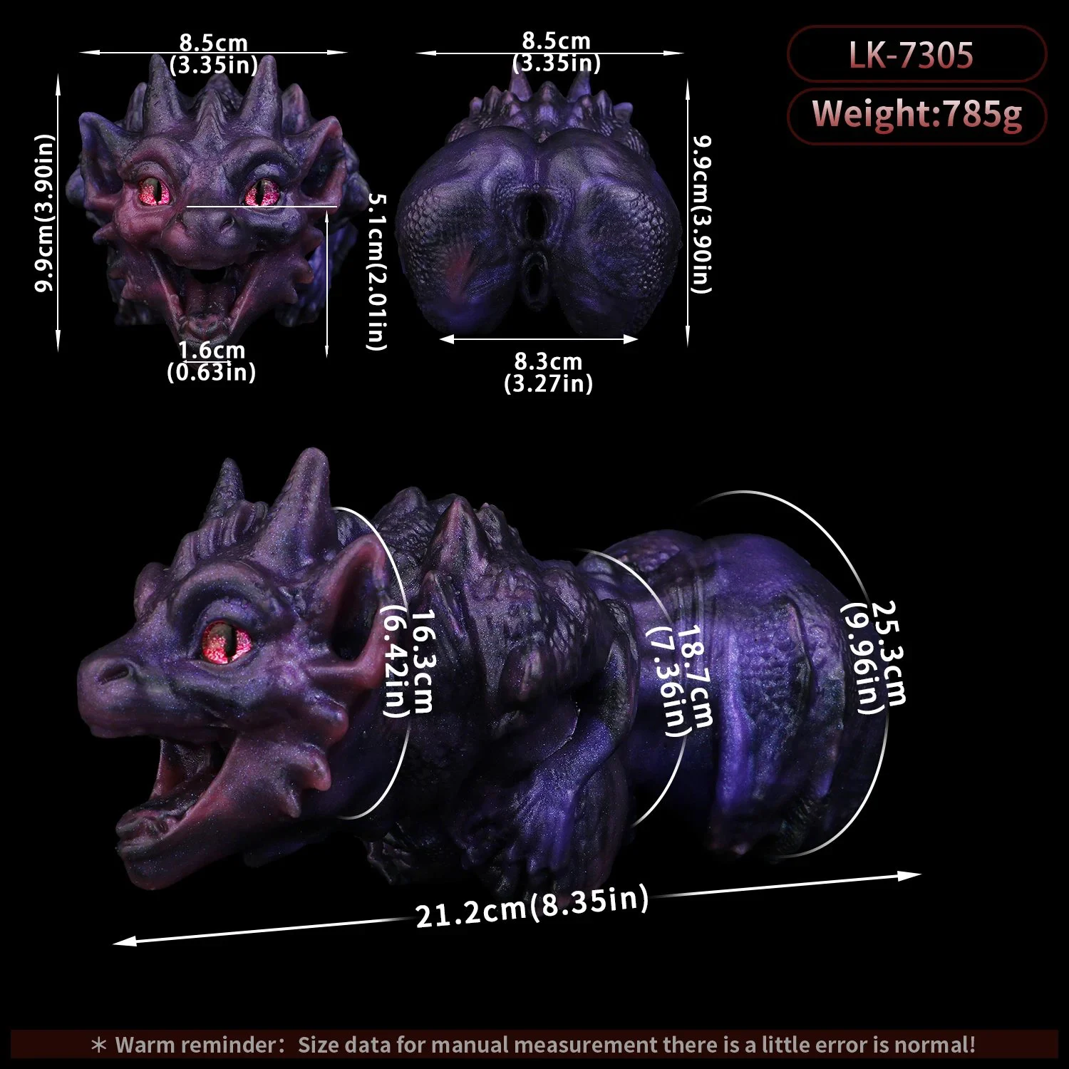 Void Dragon . Dual-channel Silicone Male Masturbator That Effectively Massages the Penis a Realistic 18+ Sex Toy