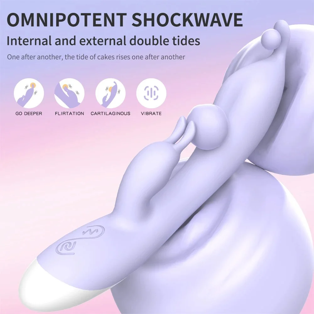 Gelance 12 Frequency Double Head Vibration Female Sex Toy Rabbit Double-headed Vibrator Masturbator for Woman