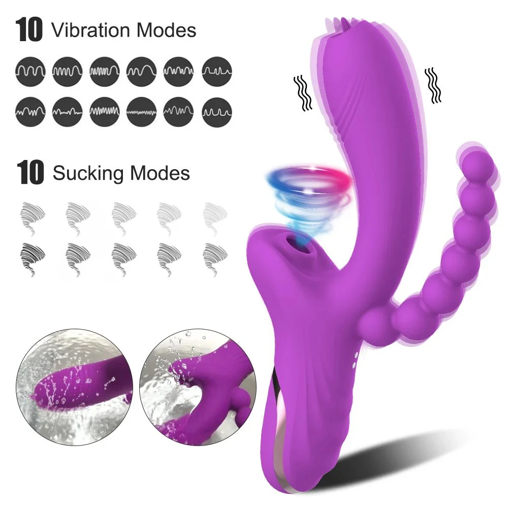 Gelance 3-in-1 Clitoral Vibrator for Women with Vacuum Suction USB Rechargeable Waterproof & 10 Frequencies-Adult Sex Toy