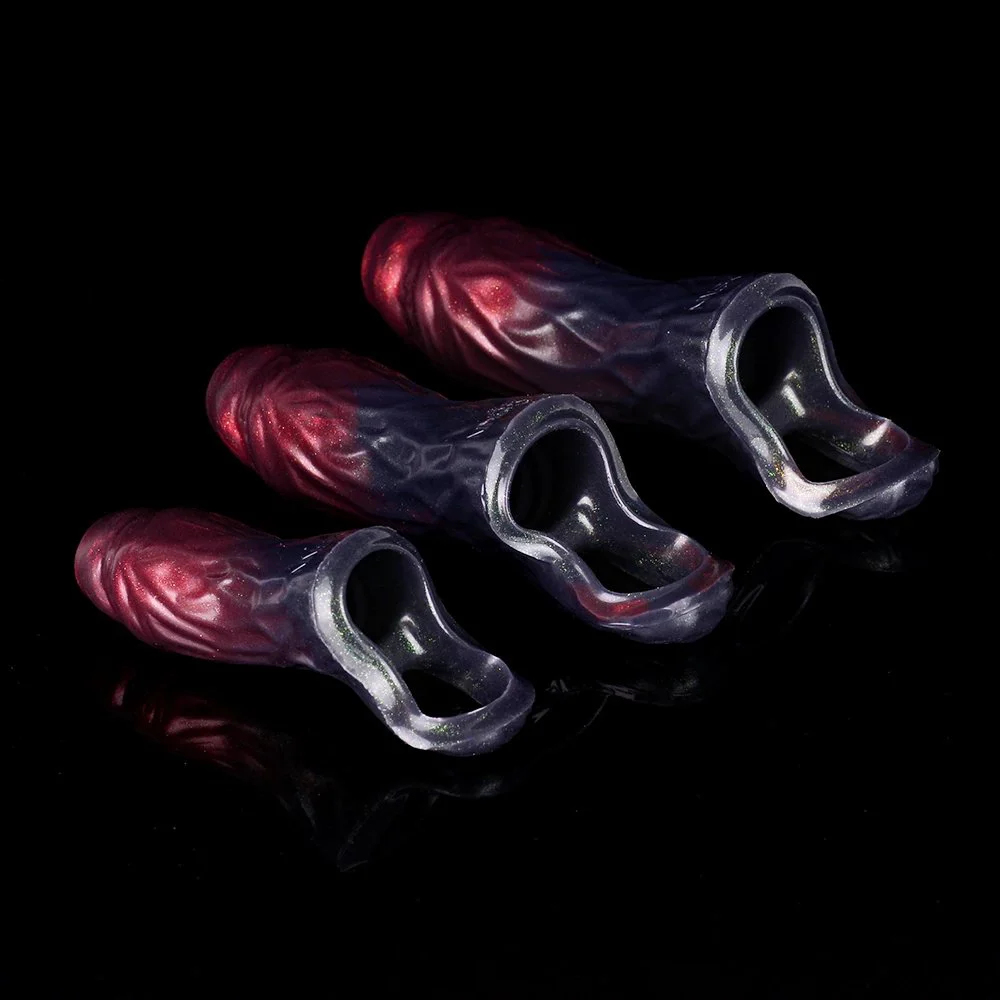 3 Active Size Penis Sleeve Cover Penis Ring Delay Ejaculation Fantasy Cock Extender Sleeve Penis Monster and Alien