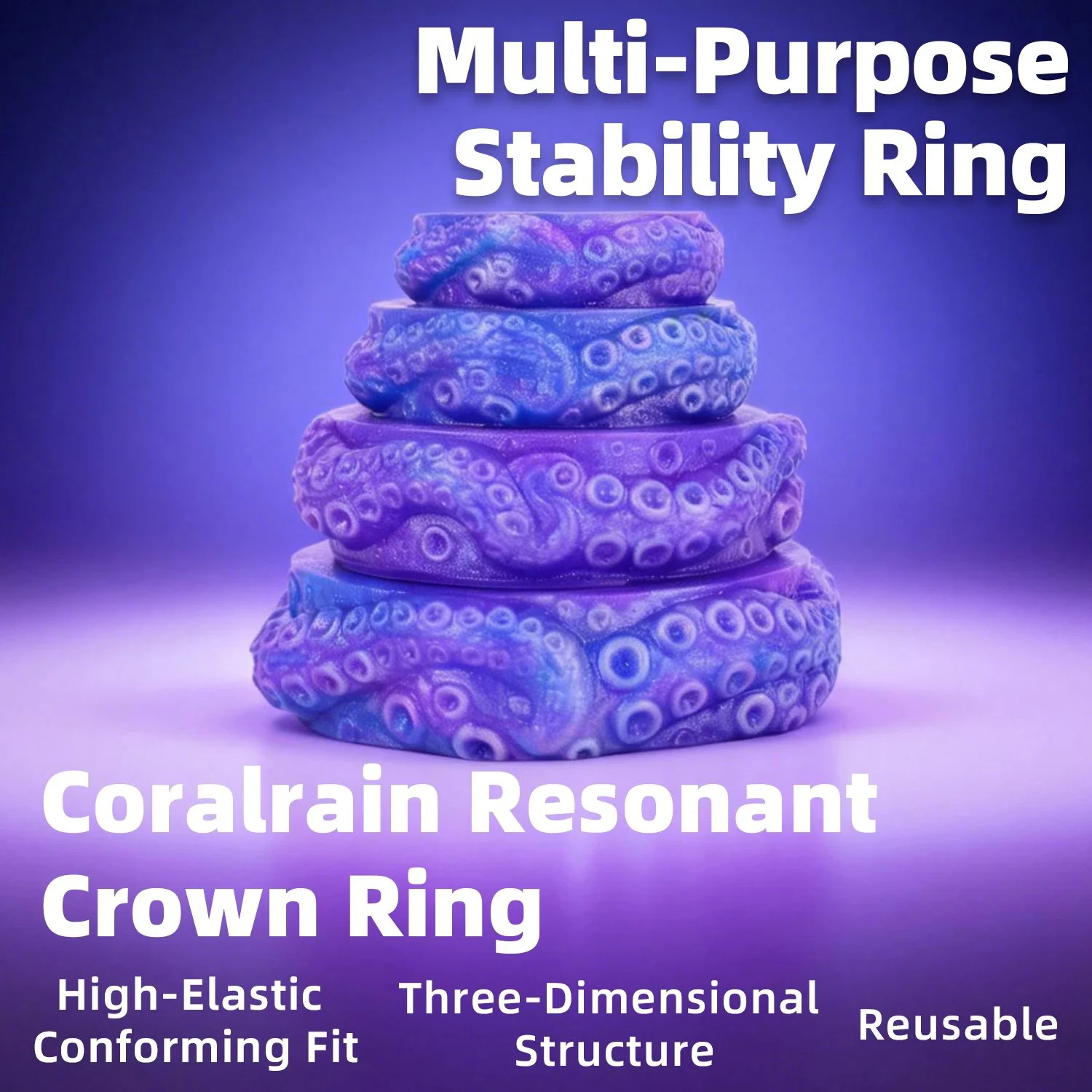 Shanlan Tide Ring Octopus-Style Male Penis Restraint Ring for Delay and Enhancement, Made of Soft Silicone Suitable for Men