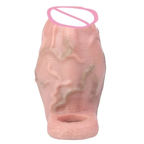 Silicone Big Male Cock Cover Realistic Hollow Dildo With Anti-drop Stretchable Penis Sleeve Extender for Men Toys