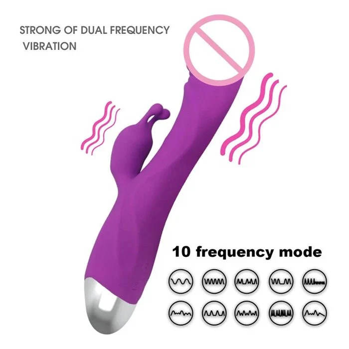 10 Frequency Realistic G Spot Vaginal Clitoral Dildo Vibrator Top Sex Toys for Women