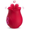 Rose Licking Adult Toys 2 Tongue Vibrators Sex Toy Female Stimulator for Clitoral Nipple Couples Foreplay Pleasure
