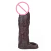 8.82in Black Knight Oversized Penis Sleeve Skin-Perfect Fit Male Penis Extender 18+ Adult Toy
