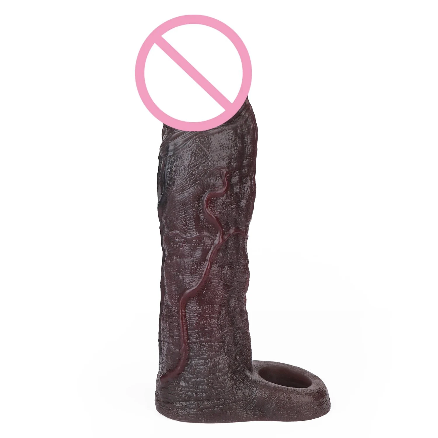 8.82in Black Knight Oversized Penis Sleeve Skin-Perfect Fit Male Penis Extender 18+ Adult Toy