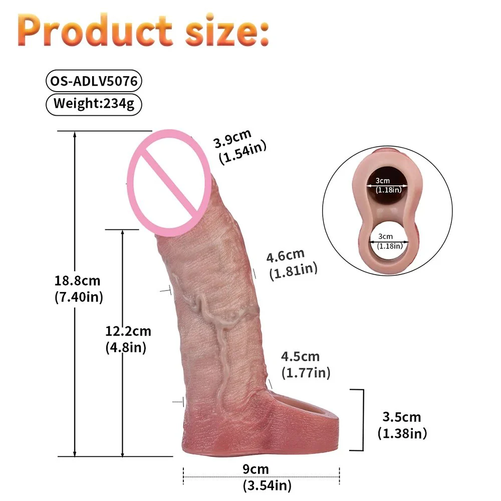 Sex Toys Vibrator Penis Sleeve - Male Sex Toys for Men Penis Extender Dildo Vibrating Cock Ring Sleeve 10 Mode Remote Control