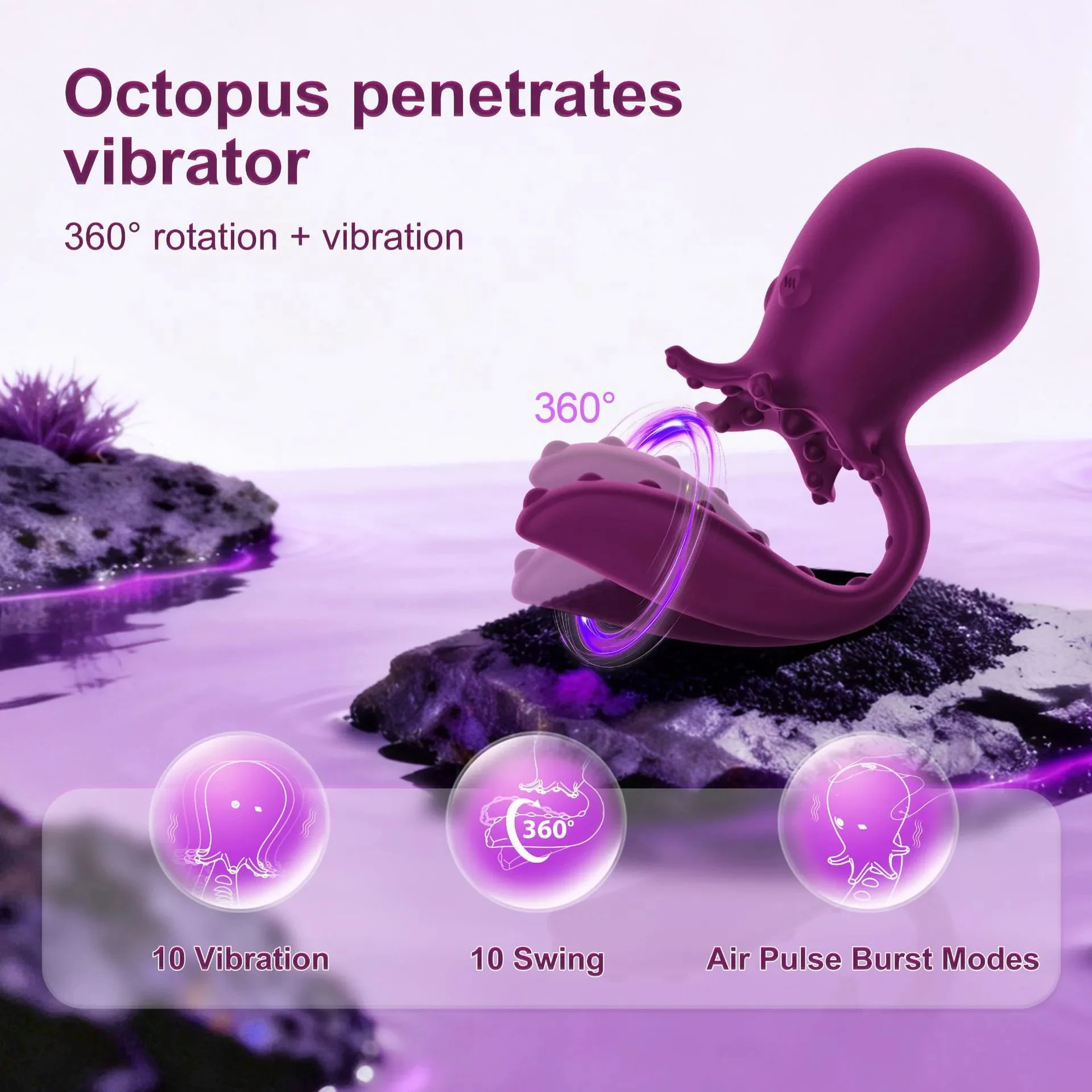 10 Modes App Control Air Pulse Clitoral Stimulation Octopus Shape Vibrator Sex Toys Women