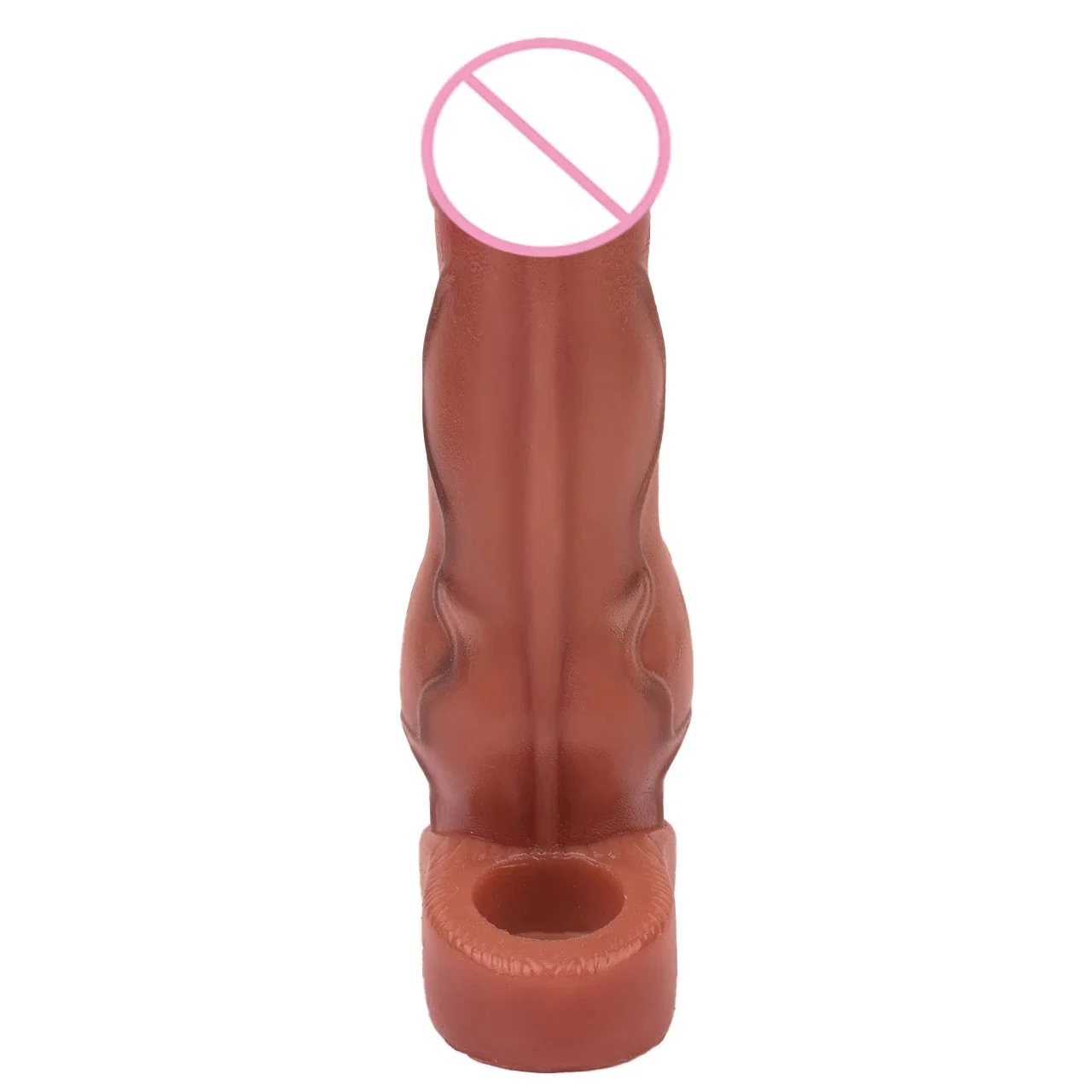 7.48inch Realistic Silicone Penis Sleeve Extender Enlarger Reusable Cock Sleeves Penis Ring Support