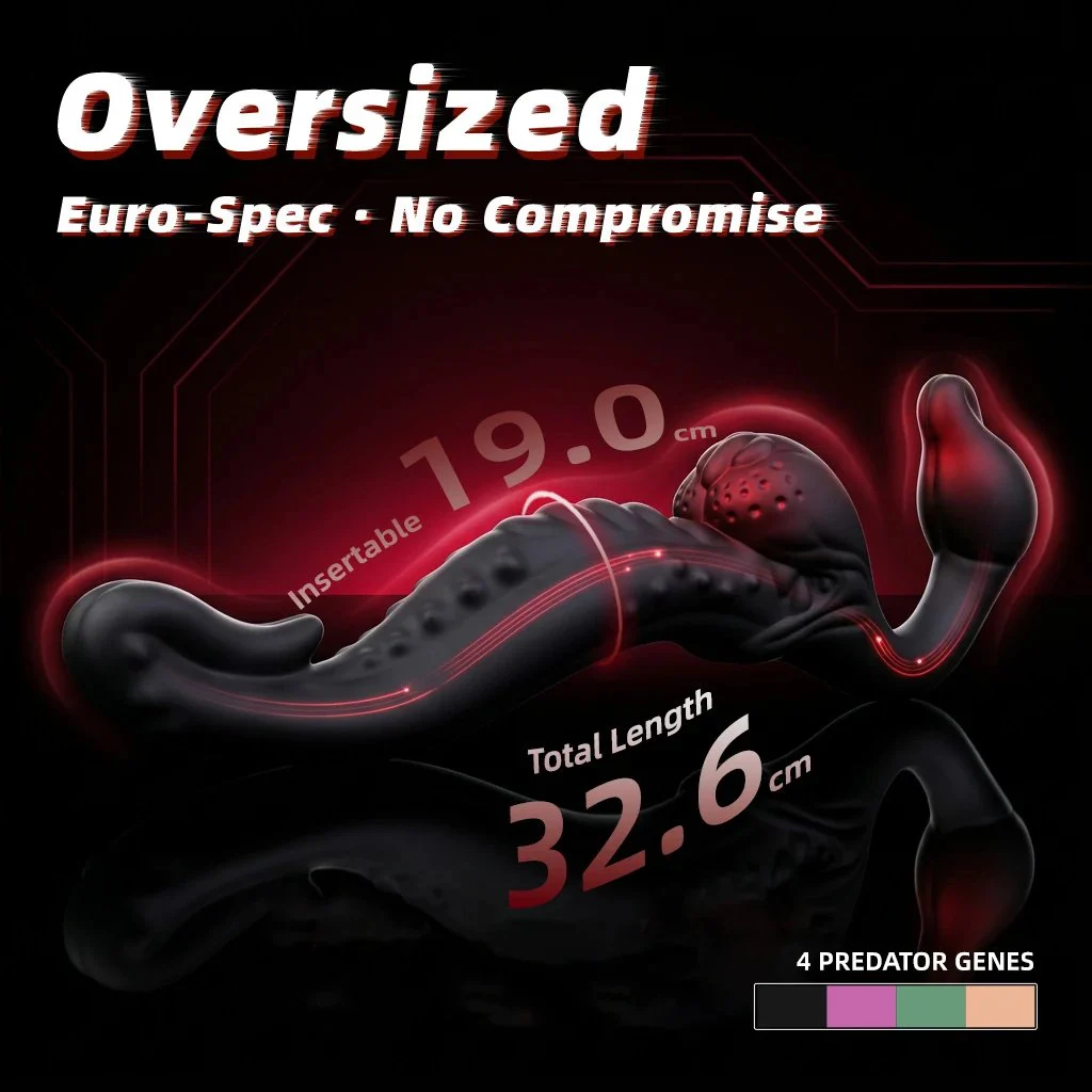 Interactive Double-Ended Fantasy Dildo Adult Sex Toy Available in Four Colors, Ideal for Same-Sex Couples
