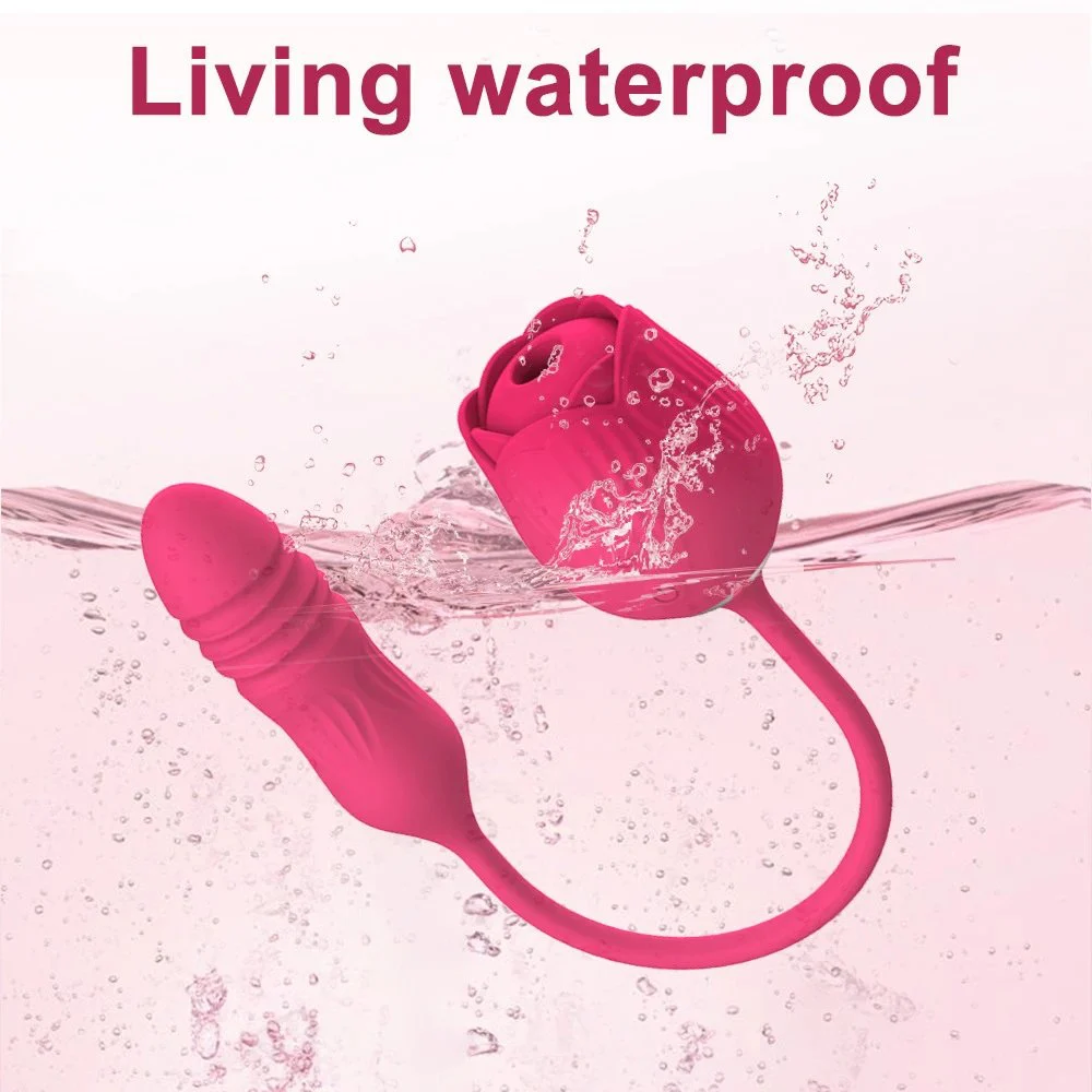 10 Modes Flower Dildo Nipple Clitoral Stimulator Tongue Licking Rose Sucking Telescopic Vibrator Women