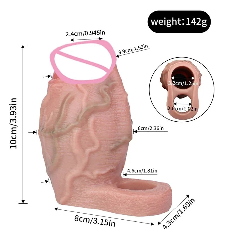 7 Styles Liquid Silicone Hollow Dildo Male Penis Enlarge Sleeve for Men Delay Ejaculation Sex Toys Male Cock Cover Product