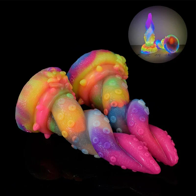 Yellow Dragon Fantasy Series 324g Small Glow in the Dark Dildo Luminous Rubber Penis for Lesbian