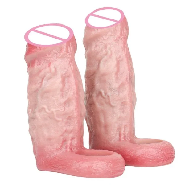 Silicone Realistic Penis Sleeve with a Realistic Feel Open-ended Penis Extender Suitable for Men Available in 2 Sizes