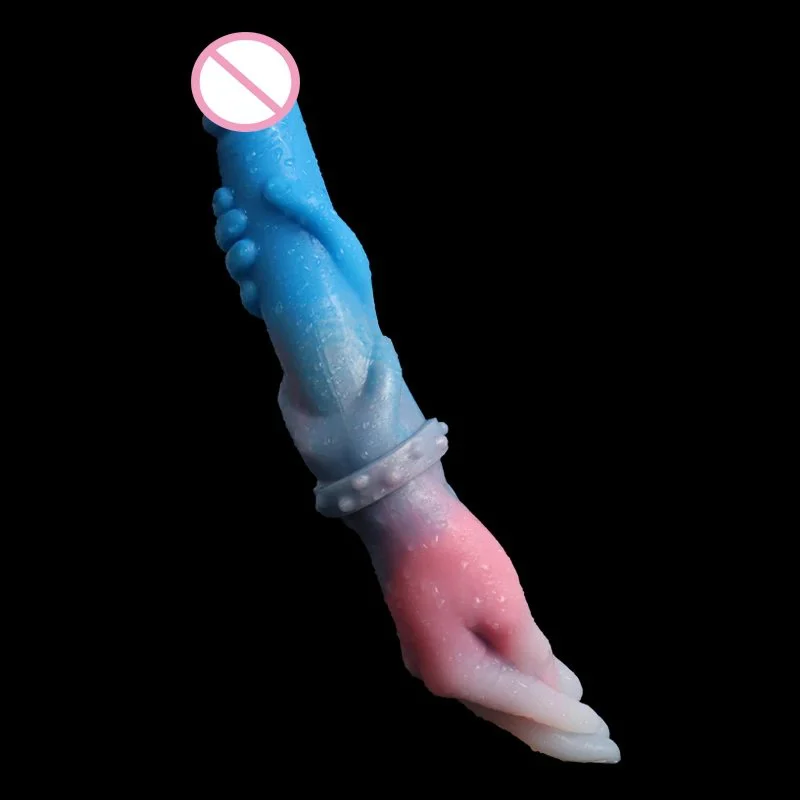 33cm Liquid Silicone Finger Shape Dildo Anal Plug Knotted Anal Dildo Lesbian Sex Toys for Women Couple Love