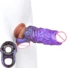Soft Men Penis Extender Cock Enlargement Male Adult Sex Toy,Girth Extender Enhance Erection with Resin Rod Bracket