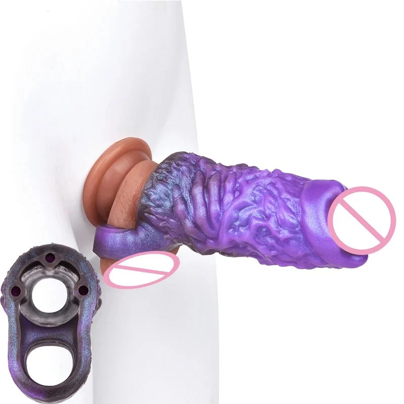 Soft Men Penis Extender Cock Enlargement Male Adult Sex Toy,Girth Extender Enhance Erection with Resin Rod Bracket