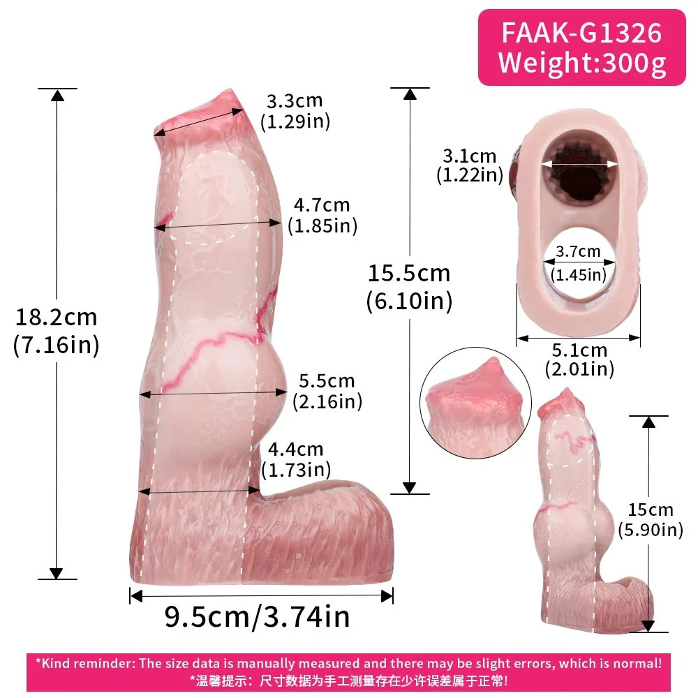 Skin Silicone Fantasy Dog Penis Extender Sleeve with Cock Ring Horse Knot Male Penis Sleeve Enlarge Adult Sex Toy