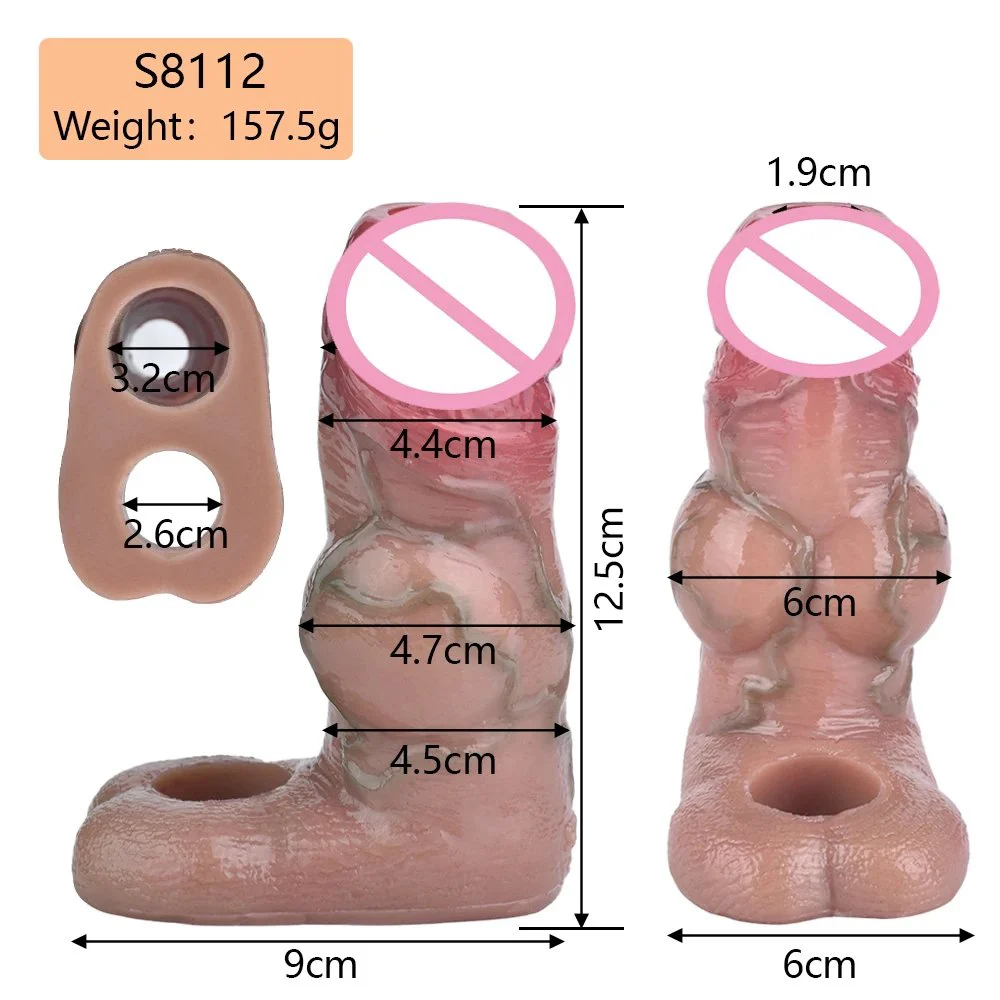 Soft Cock Sleeve with Knot Penis Enlargement Extensions Condom 4.9in Sex Toys for Men Couples Adults Products Intimate Goods