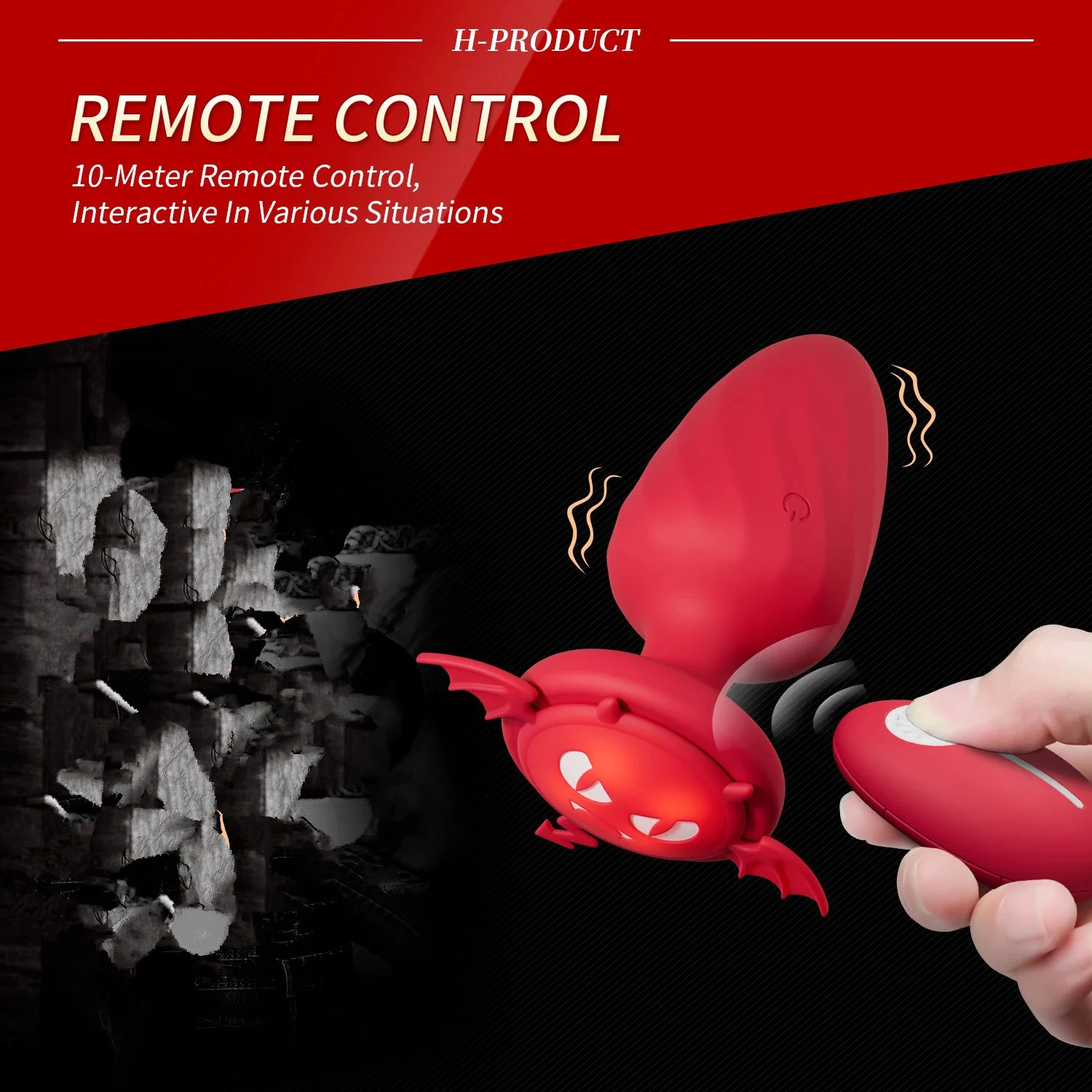 Demon Remote Anal Plug Silicone Anal Plug With Light Female Butt Plug Anal Bead Toys for Male Men Women Colorful Light
