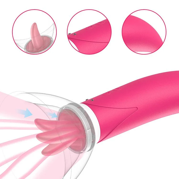 10 Modes Rechargeable Realistic Tongue Shaped Breast Clitoral Sucking Licking Tongue Vibrator Sex