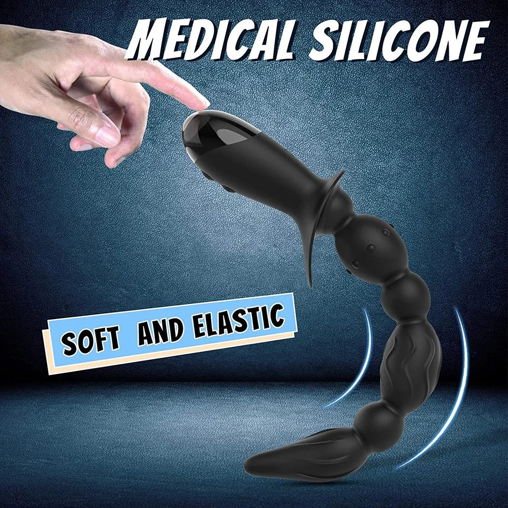 10 Frequency Strong Earthquake Electric Silicone Anal Plug Pull Bead USB Charging Backyard Adult Sex Toys