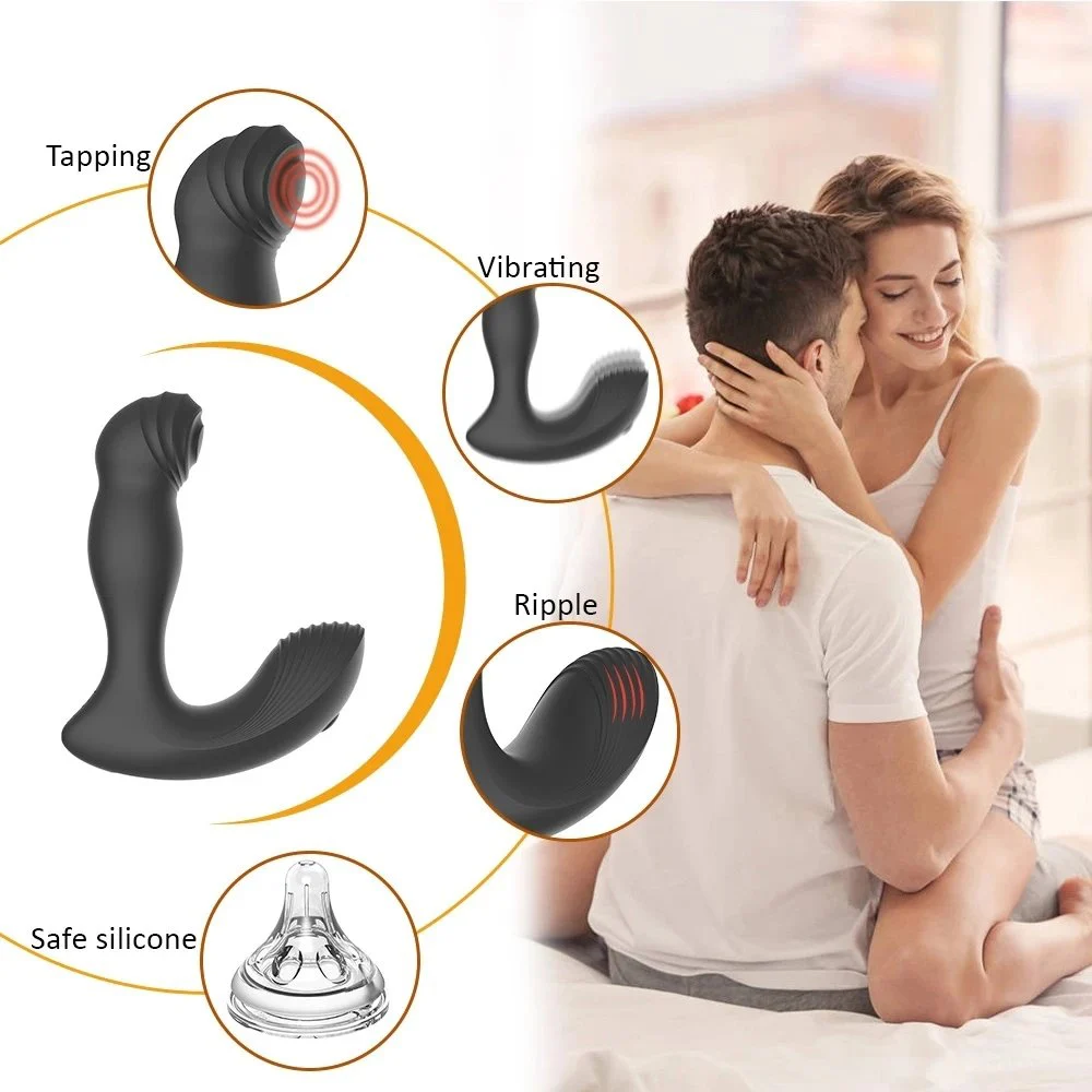 100% Waterproof Wireless Remote Control Prostate Massager Anal Plug Vibrator 10 Mode Rechargeable Silicone Male