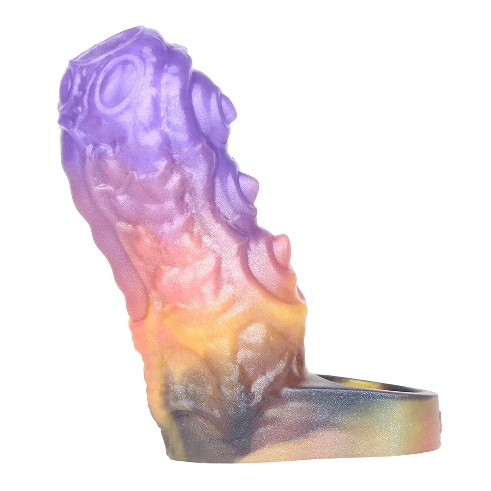 133g Silicone High Elasticity & Ultra-thin Fantasy Male Cock Sleeves with Cock Ring Penis Enlargement Delay Ejaculation Sex Toy