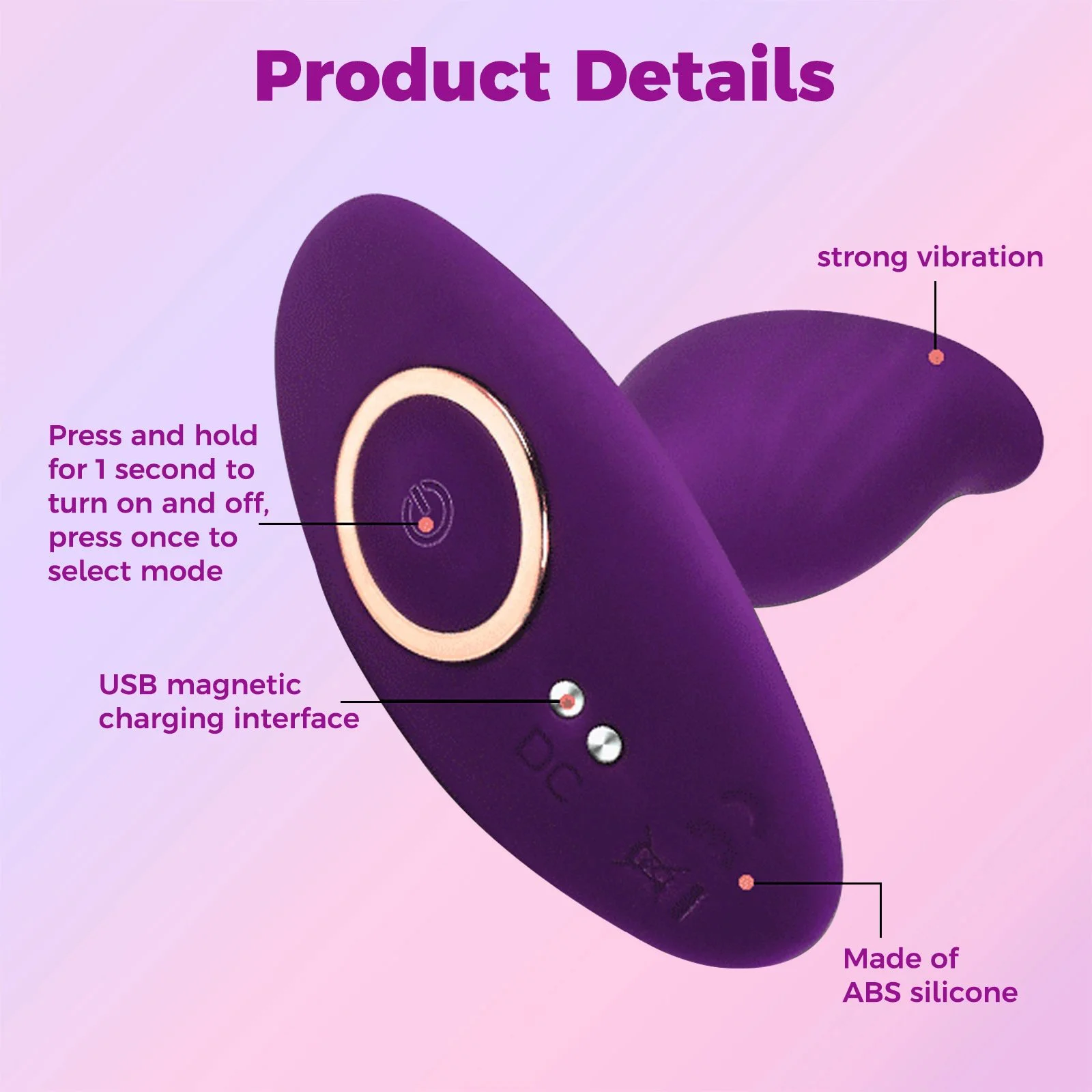 10 Frequency Vibration Silicone Bead Anal Plug Adult Toy Adult Male and Female Flirting