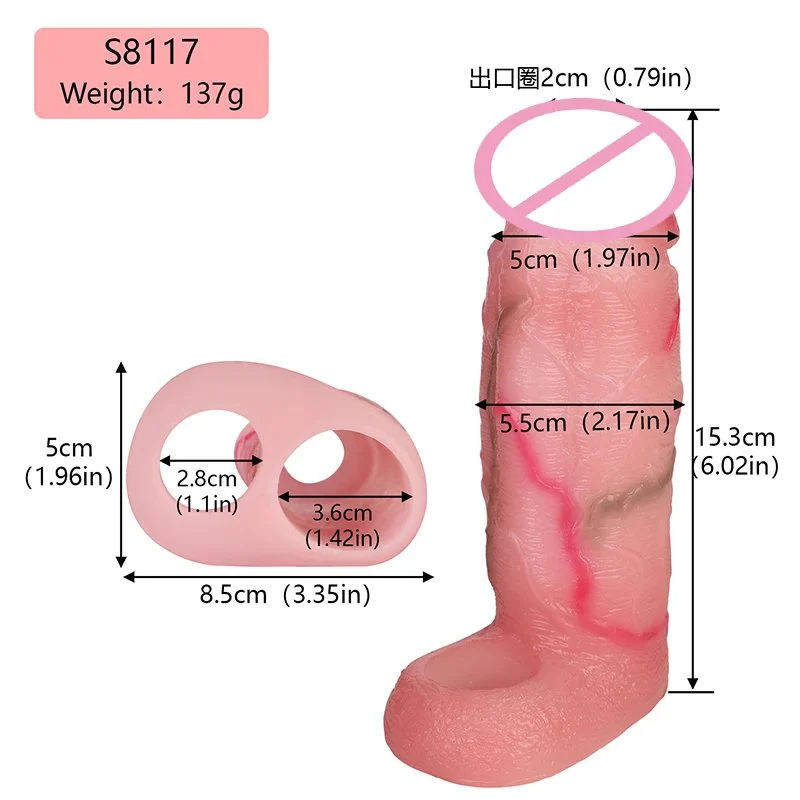 Big Penis Sleeve White,reusable Penis Sleeve Extender Realistic Penis,cock Sleeve for Man,Cock Extender Sleeve Penis