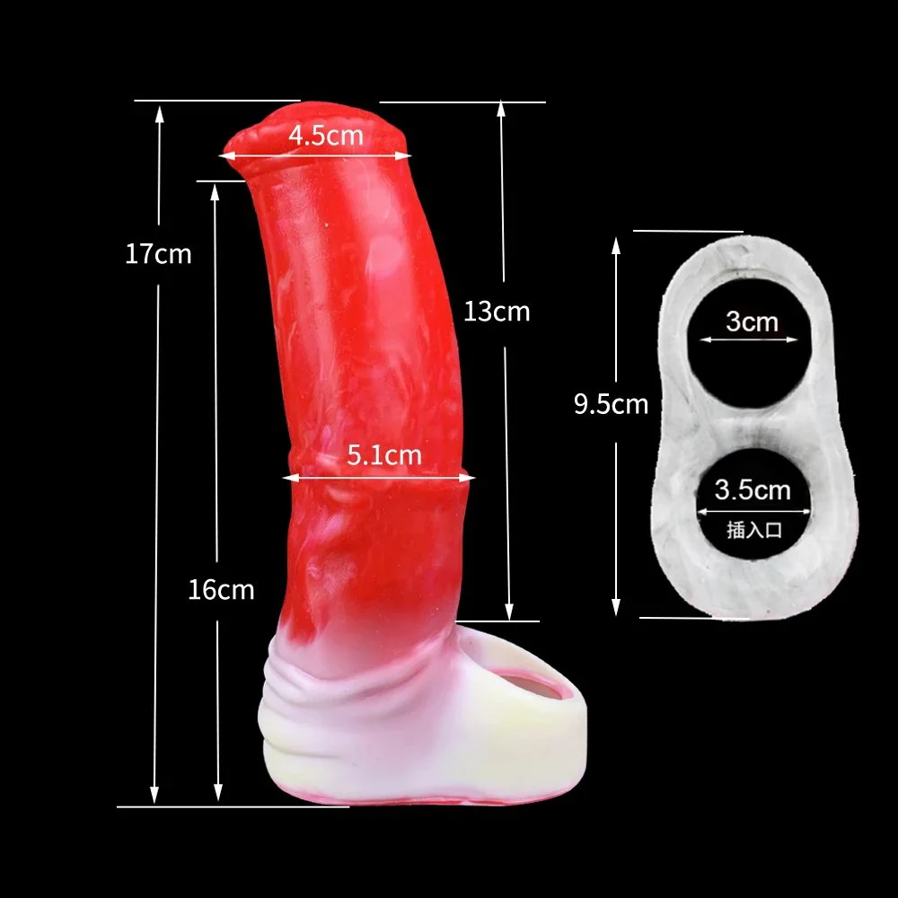 17.4cm Male Cock Sleeve Soft Silicone Penis EXtender Reusable Condoms Realistic Dildo Sleeve for Penis Enlargement