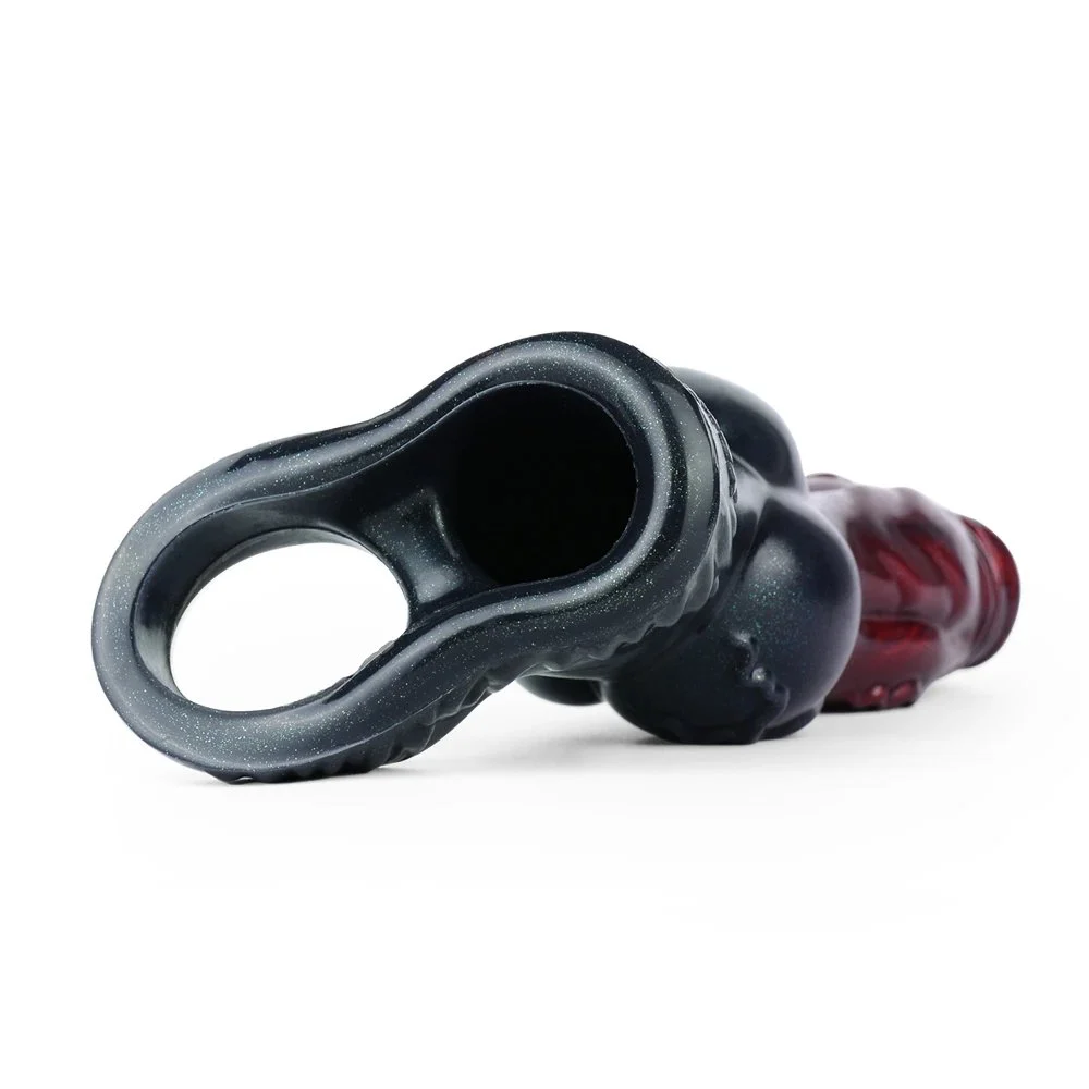 Soft Silicone Black Samurai Penis Condom Penis Enlargement Fantasy Monster Dildo Male Penis Extender Couple Sex Toys
