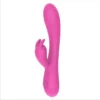16-Frequency Rabbit Wand Massage Dildo Vibrator USB Power Supply with Double Head Silicone Material