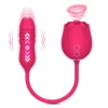 10 Modes Flower Dildo Nipple Clitoral Stimulator Tongue Licking Rose Sucking Telescopic Vibrator Women
