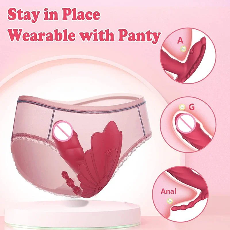 10 Frequency Sex Toys Wearable Vibrator Anal Plug Remote Control Vibrating Dildo Panties for Women