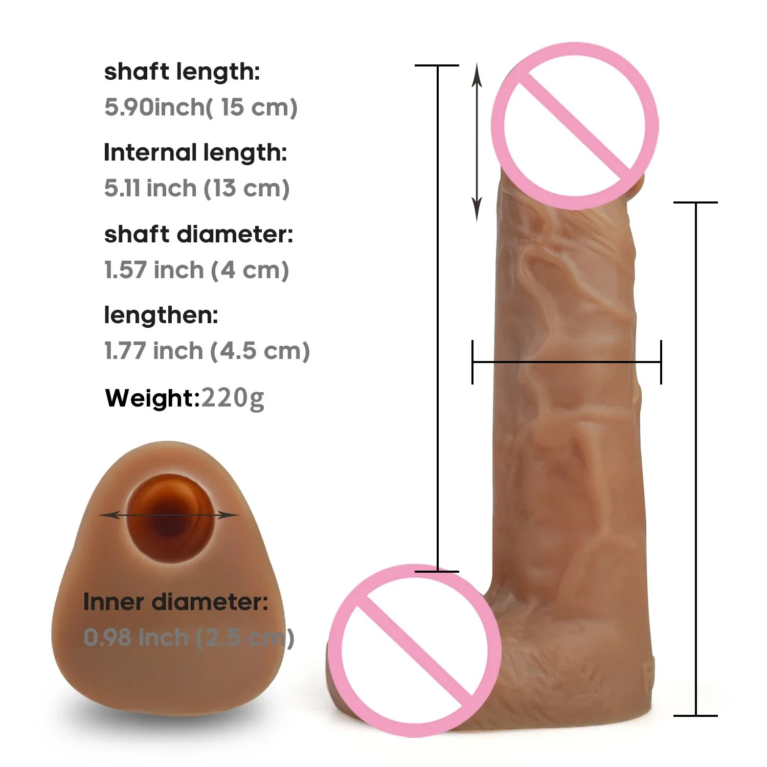 6.77 Inch Realistic Small Massage Penis Artificial Wearable Dildo Chastity Belt Sex to Toy for Women
