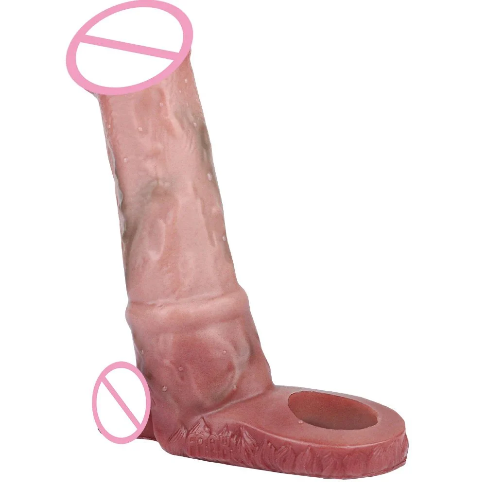 6.9inch Skin Animal Horse Cock Sleeves Realistic Penis Enlargement Sex Toy Penis Extender Sleeve for Man