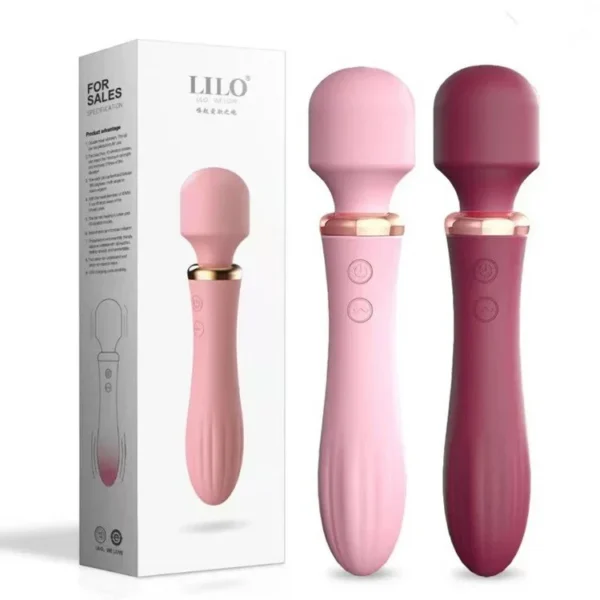 10 Speed AV Wand Massager Toys With Double Motor Heating Lilo Sex Vibrator for Women