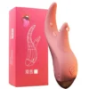 10 Vibration Modes USB Double Motor Heat Vibrating Tongue Dildo Sex Toys for Women