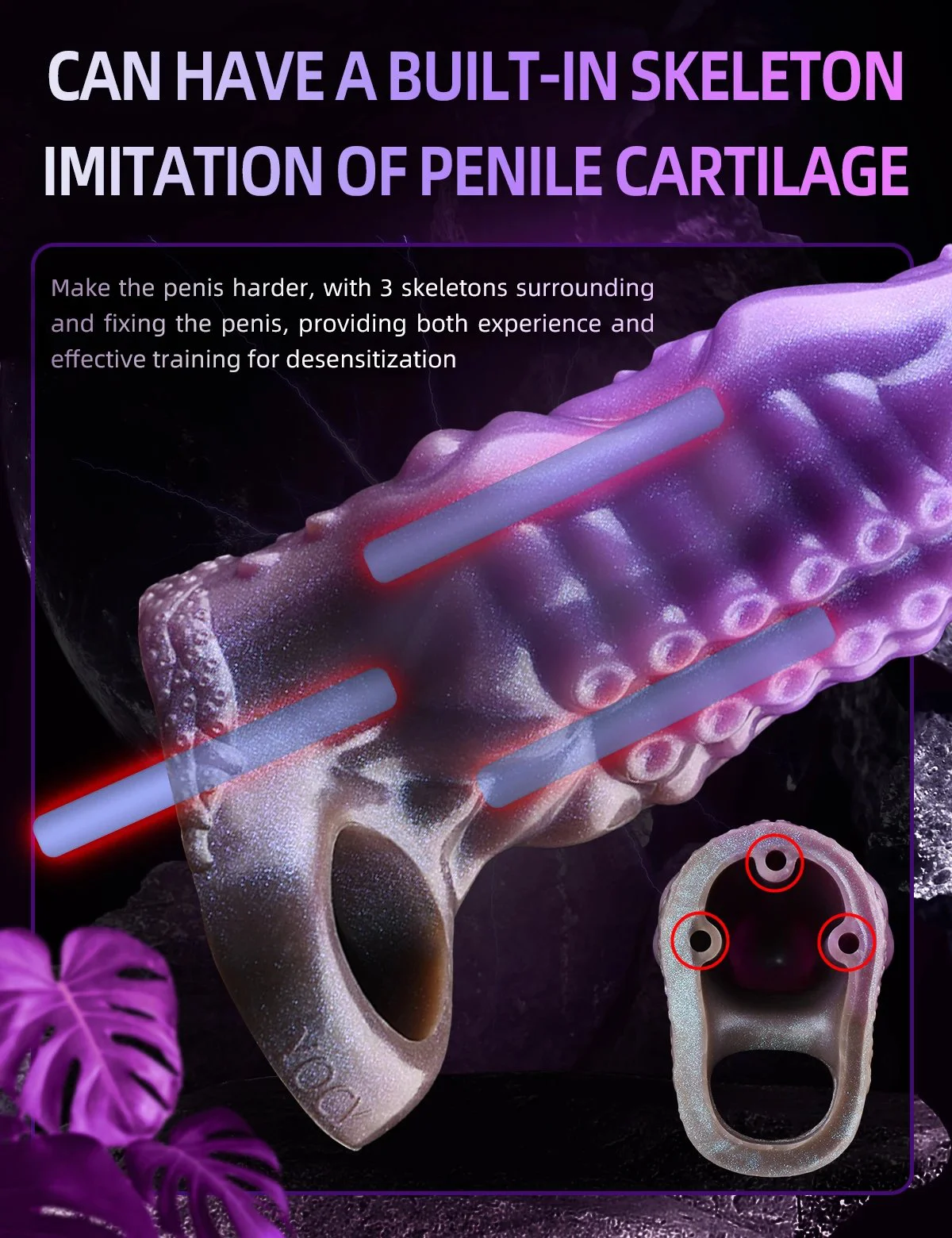 Adult Games Penis Sleeve Mens Sex Toys Cock Ring Sleeve Penis Ring Extender for Male Sex Toys Tentacle Fantasy Monster