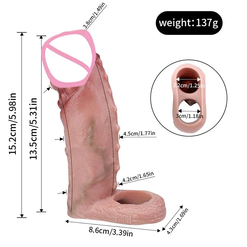 7 Styles Liquid Silicone Hollow Dildo Male Penis Enlarge Sleeve for Men Delay Ejaculation Sex Toys Male Cock Cover Product