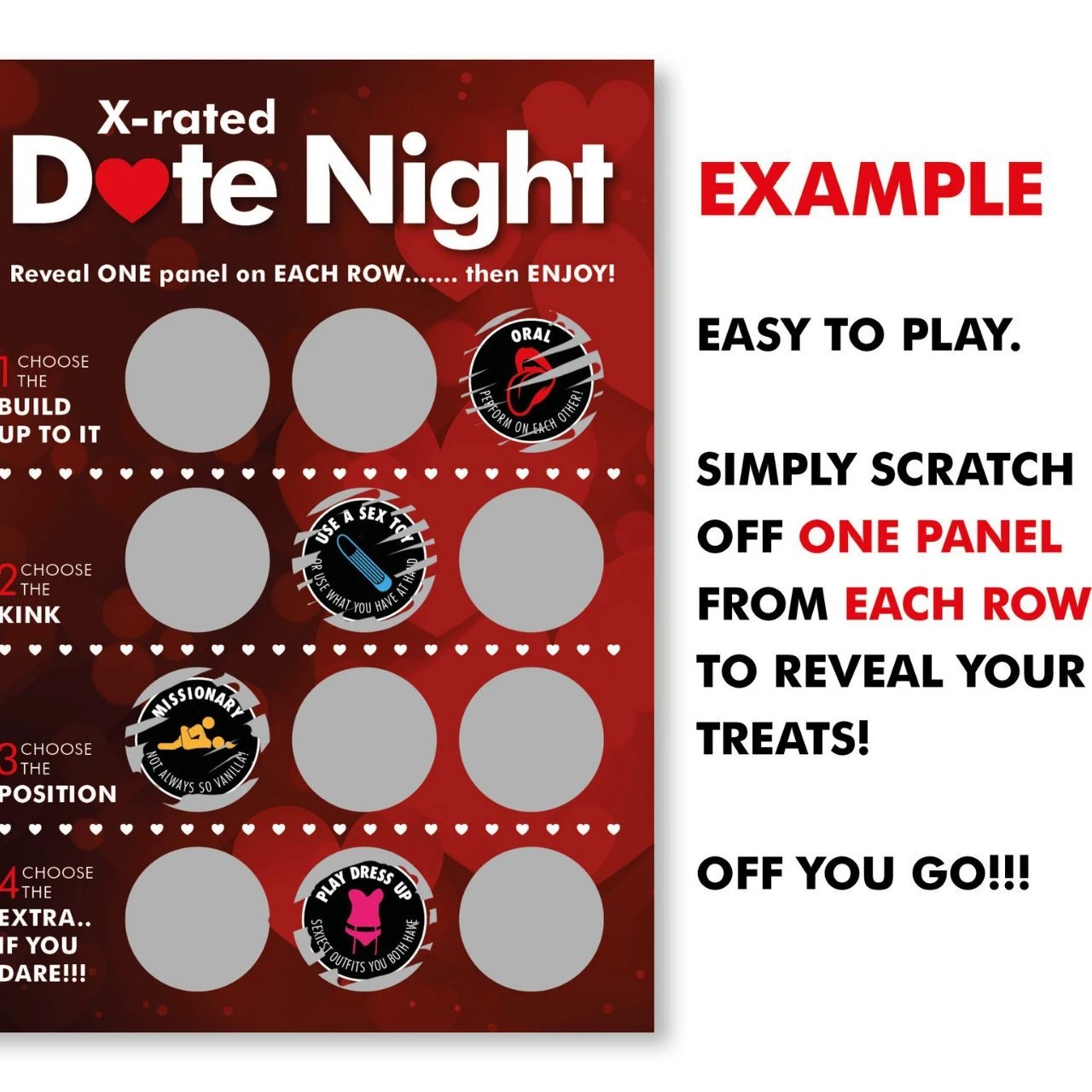 Custom Make Sexy Love Gift for Couple Present Anniversary Card Date Night Scratch Card