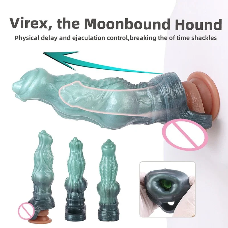8.26in Fantasy Hunter Gentleman Penis Sleeve Effectively Extends and Enhances with Internal Textures Increases Sensation for Men