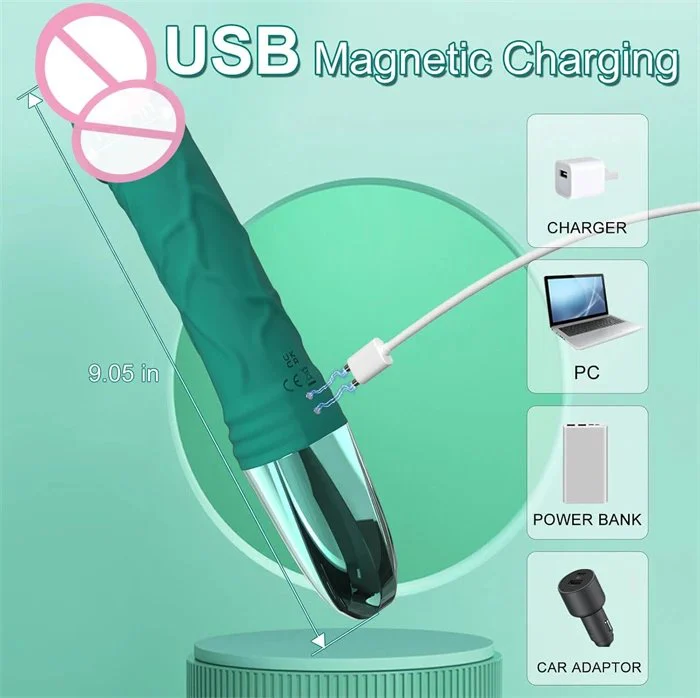 10-Frequency USB-Powered Female Vibrating Dildo G Spot Stimulator Sex Toys for Women Sex Products