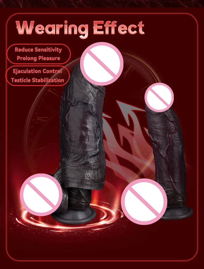 8.46in Male Enhancement Penis Sleeve Silicone Material with Realistic Texture Intense Experience Penis Extender L Sex Toy