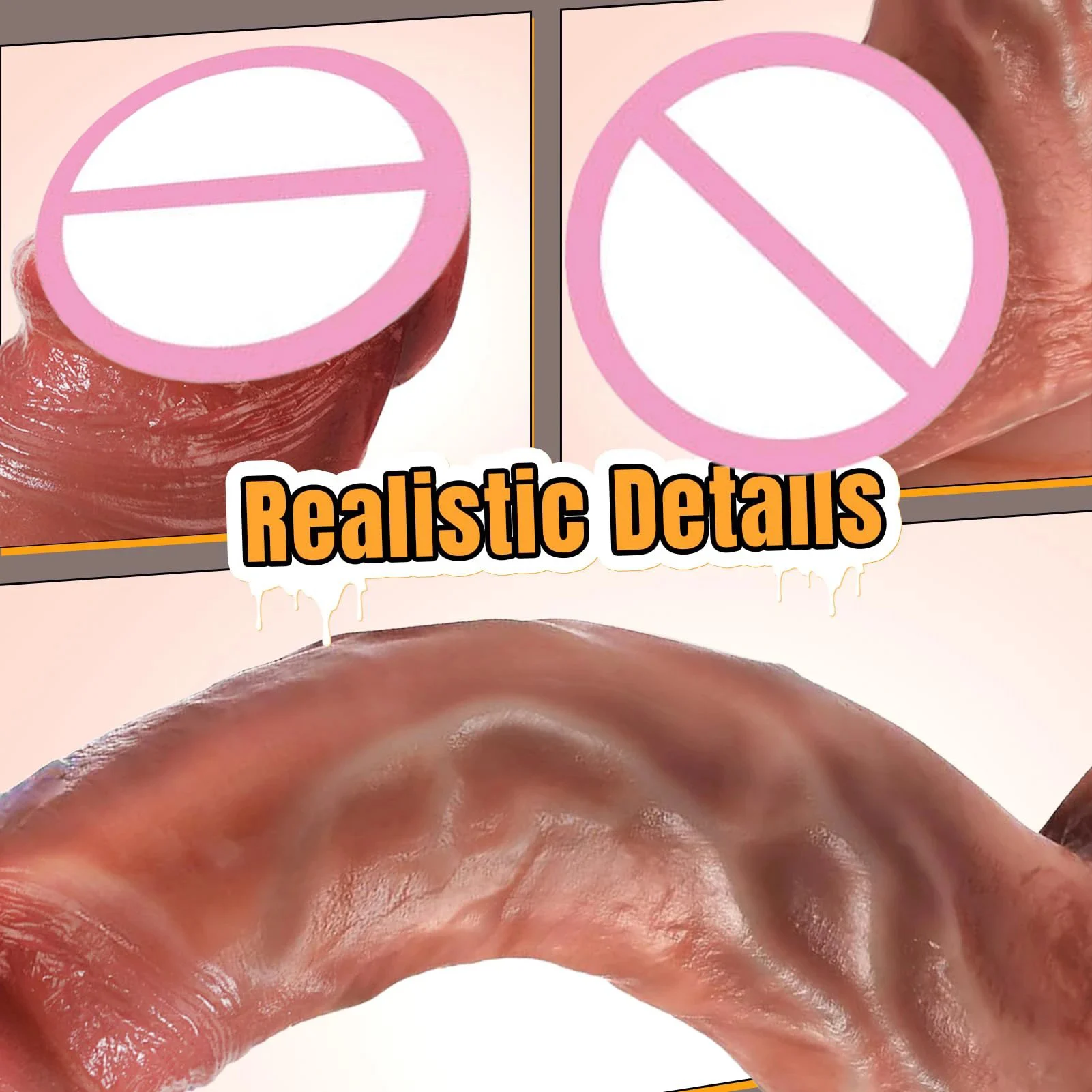 Realistic 8 Inch Thick Firm Flexible Anal Dildo Stronger Suction Cup Big Balls Soft Liquid Silicone Adult Sex Toys for Men