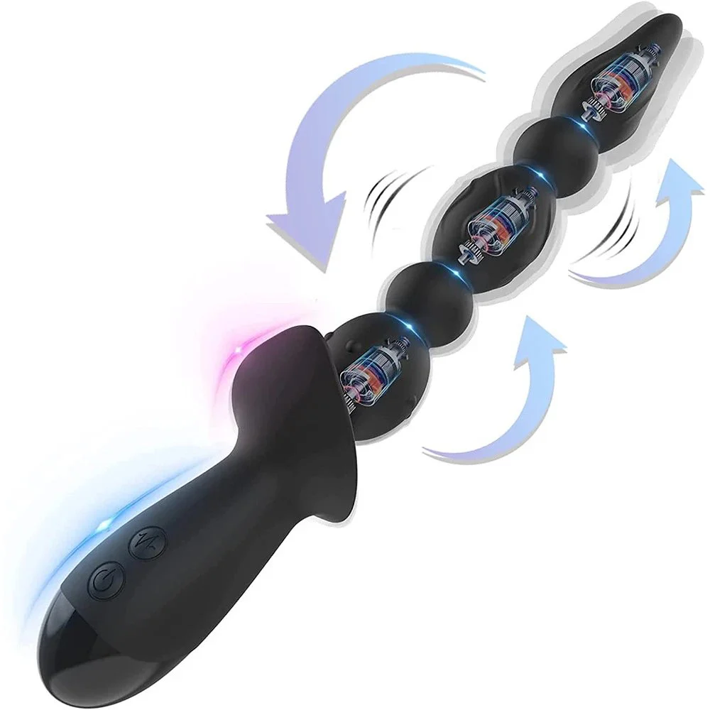 10 Frequency Strong Earthquake Electric Silicone Anal Plug Pull Bead USB Charging Backyard Adult Sex Toys