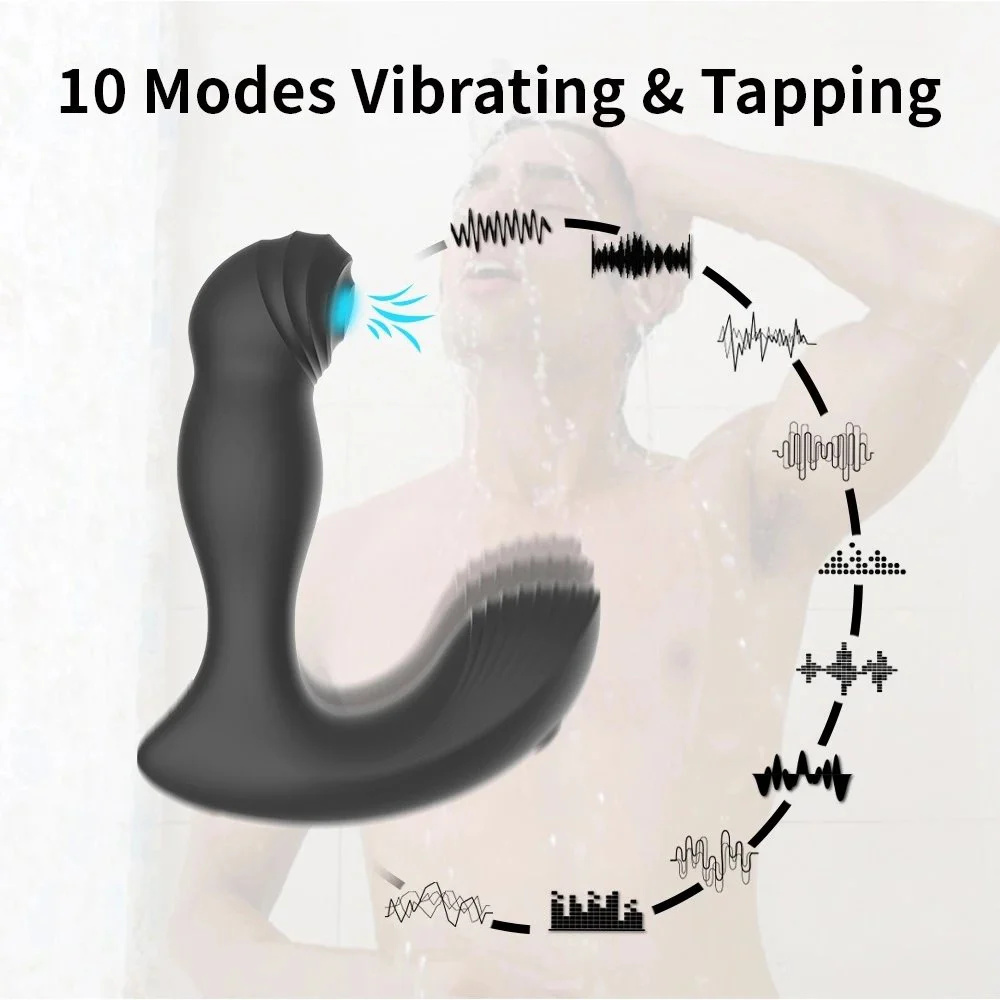 100% Waterproof Wireless Remote Control Prostate Massager Anal Plug Vibrator 10 Mode Rechargeable Silicone Male